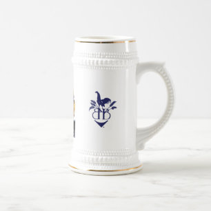 Blaues Henne-Bier 18oz Stein Bierglas