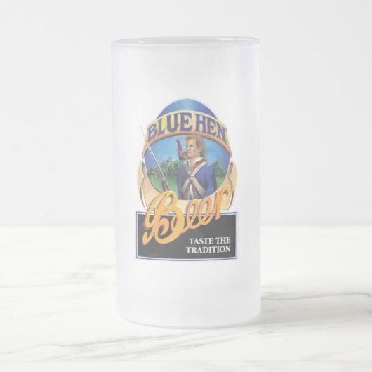 Blaues Henne-Bier-mattierte GlasTasse Mattglas Bierglas (Mittel)