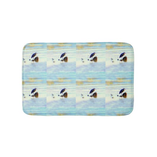 Blaues Herdenmuster Badematte (Vorderseite)