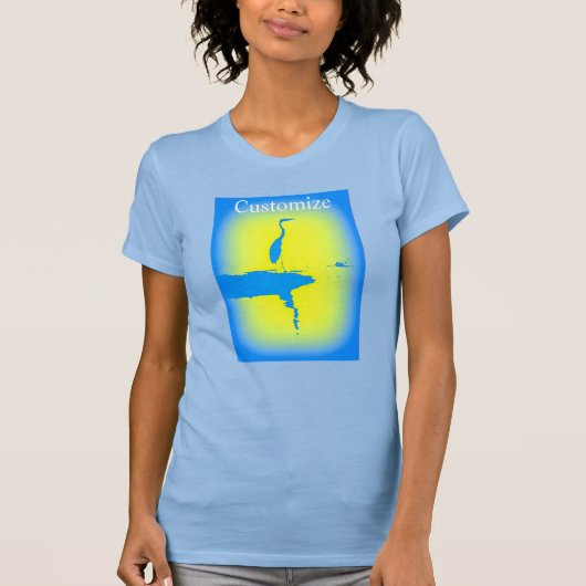Blaues Hersonnenaufgangsdesign T-Shirt (Vorderseite)