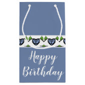 Blaues Herz akzentriert Kleine Geschenktüte (Rückseite)