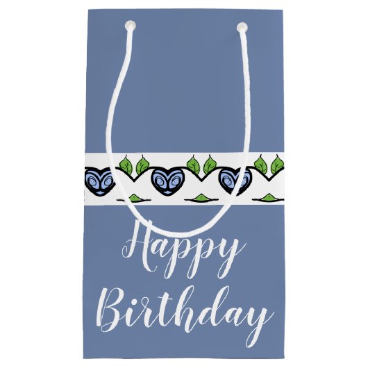 Blaues Herz akzentriert Kleine Geschenktüte (Vorderseite)