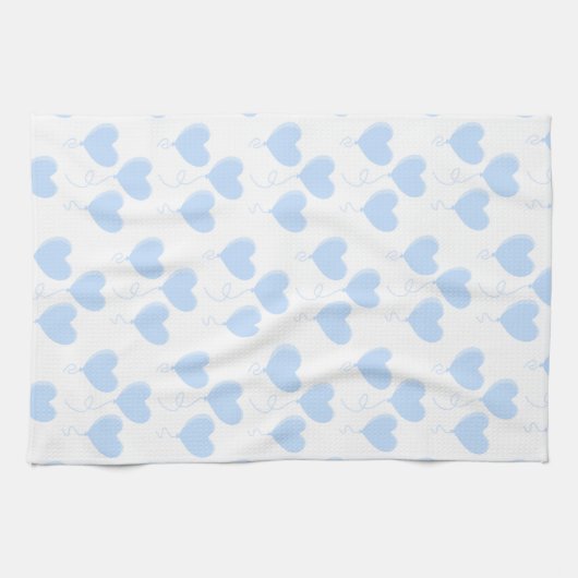Blaues Herz-Ballon-Pastellmuster Geschirrtuch (Horizontal)