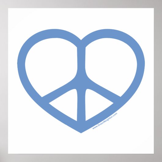 Blaues Herz der Liebe, Friedenszeichen Poster (Vorne)