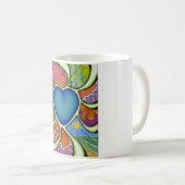 Blaues Herz des Liebebechers Kaffeetasse (VorderseiteRechts)