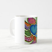 Blaues Herz des Liebebechers Kaffeetasse (Vorderseite Links)