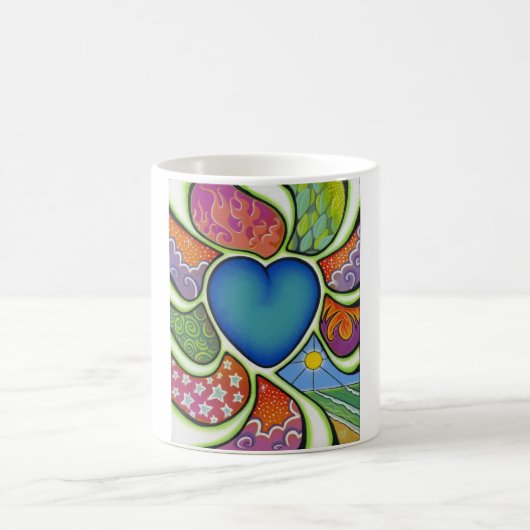 Blaues Herz des Liebebechers Kaffeetasse (Mittel)