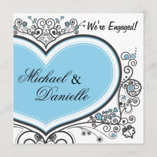 Blaues Herz Einladung