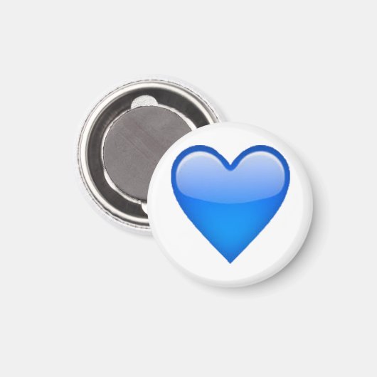Blaues Herz - Emoji Magnet (Vorderseite/Rückseite)