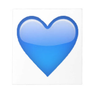 Blaues Herz - Emoji Notizblock