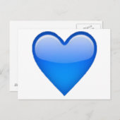 Blaues Herz - Emoji Postkarte (Vorne/Hinten)