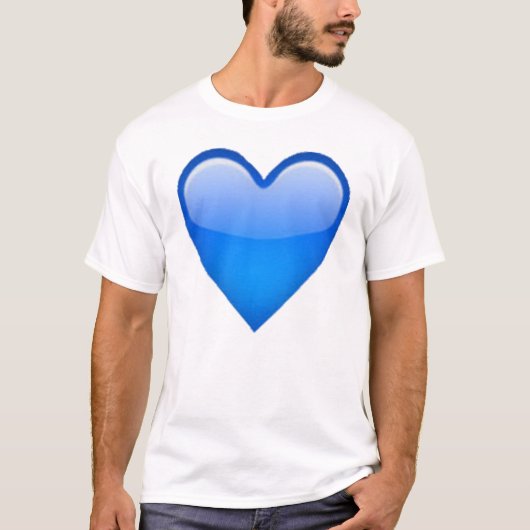 Blaues Herz - Emoji T-Shirt (Vorderseite)