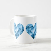 Blaues Herz für einen schönen Morgen Kaffeetasse (Vorderseite Links)