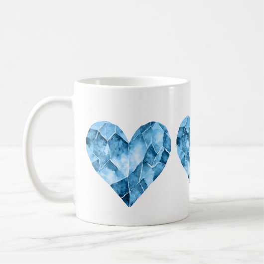 Blaues Herz für einen schönen Morgen Kaffeetasse (Links)