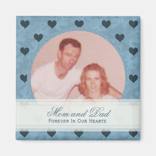 Blaues Herz gerahmt: Denkmal: Bild-Magnet Magnet