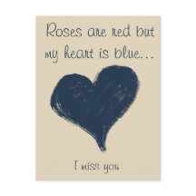 Blaues Herz - ich vermisse Sie