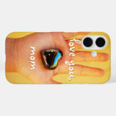 Blaues Herz in Kinderhandfotografie Liebe Sie Mama Case-Mate iPhone Hülle (Rückseite (Horizontal))