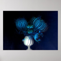 Blaues Herz in schwarz