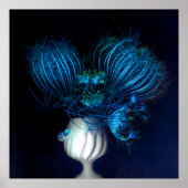 Blaues Herz in schwarz Poster (Vorne)