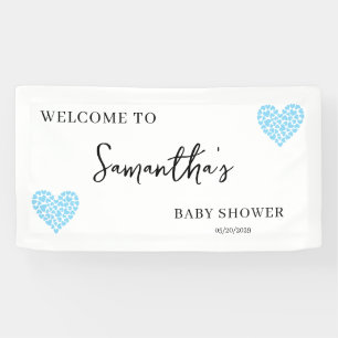 Blaues Herz Junge Babyparty Willkommensschild Ban Banner