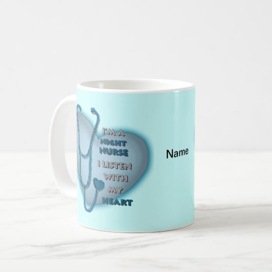 Blaues Herz Kaffeetasse (Vorderseite Links)