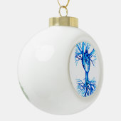Blaues Herz Keramik Kugel-Ornament (Links)