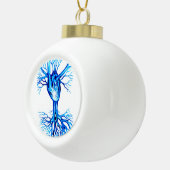Blaues Herz Keramik Kugel-Ornament (Rechts)