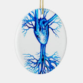 Blaues Herz Keramik Ornament (Rechts)