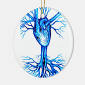 Blaues Herz Keramik Ornament (Links)