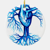 Blaues Herz Keramik Ornament (Hinten)