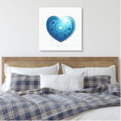 Blaues Herz, Leinwand (Insitu (Schlafzimmer))