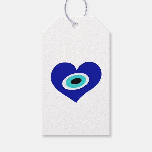 Blaues Herz Lucky Charm, böse Augen Viel Glück Sym Geschenkanhänger (Vorderseite)