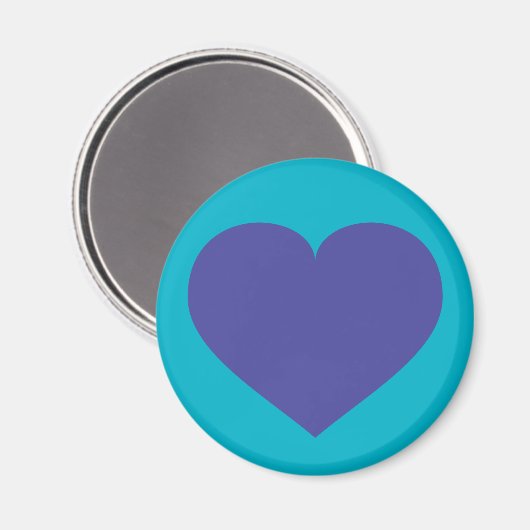 Blaues Herz Magnet (Vorderseite/Rückseite)