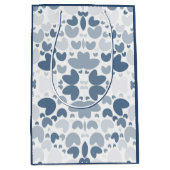 Blaues Herz Mittlere Geschenktüte (Vorderseite)