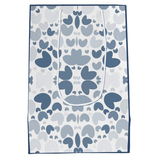 Blaues Herz Mittlere Geschenktüte (Rückseite)