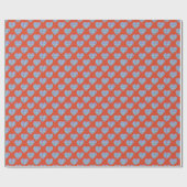 Blaues Herz-Muster auf Rot Geschenkpapier (Flach)