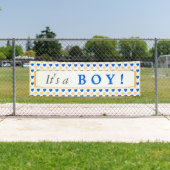 Blaues Herz Muster Es ist ein Junge Banner (Insitu)