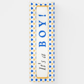 Blaues Herz Muster Es ist ein Junge Banner (Vertikal)