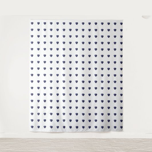 Blaues Herz Muster Wandteppich (Vorderseite)