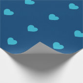 Blaues Herz-Packpapier Geschenkpapier (Ecke)