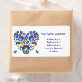 Blaues Herz Polens - Lowicz Folk Art Label (Insitu)