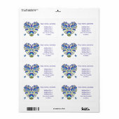 Blaues Herz Polens - Lowicz Folk Art Label (Vorne)