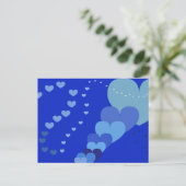 Blaues Herz Postkarte (Stehend Vorderseite)