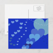 Blaues Herz Postkarte (Vorne/Hinten)