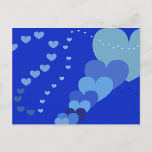 Blaues Herz Postkarte