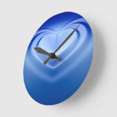Blaues Herz Runde Wanduhr (Winkel)