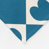 Blaues Herz-Schachbrett-Muster Fleecedecke (Ecke)