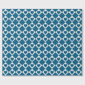 Blaues Herz-Schachbrett-Muster Geschenkpapier (Flach)