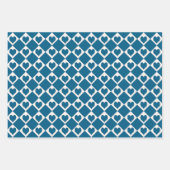 Blaues Herz-Schachbrett-Muster Geschenkpapier Set (Vorderseite 2)
