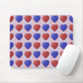 Blaues Herz-Schachbrett-Muster Valentine Mousepad (Mit Mouse)